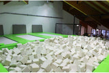 FoamRush 8" x 8" x 8" Pit Foam Blocks/Cubes for Skateboard Parks, Gymnastics Companies, and Trampoline Arenas, White - Pack of 10