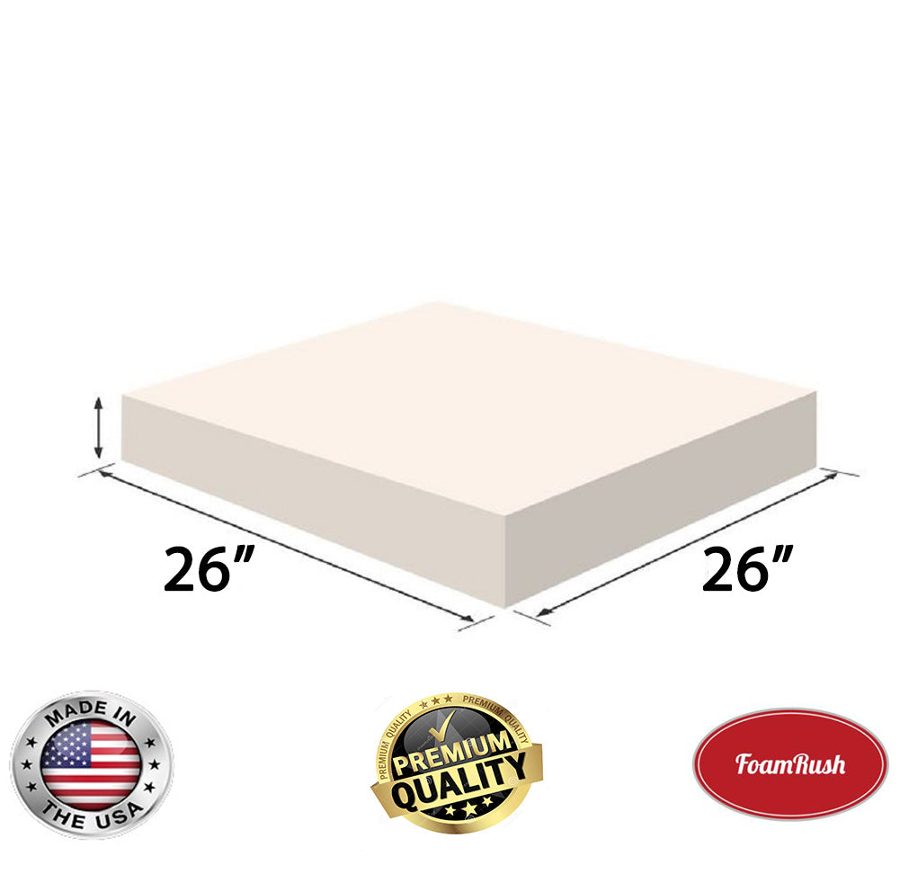 FoamRush 6 x 23 x 26 Upholstery Foam Cushion High Density