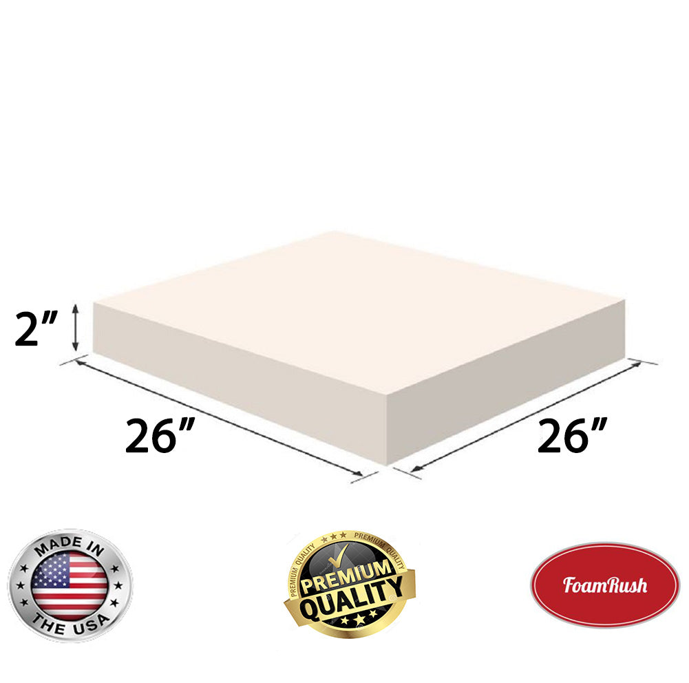 Square Seat Cushion – Custom Cut 26 Density Foam Inserts