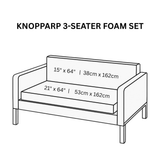 knopparp foam set 3 seater