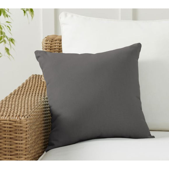 Sunbrella Cast Charcoal Indoor/Outdoor Pillow Cover with Pillow Insert Home Decorative Pillow Cover with Zipper