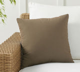 Sunbrella Canvas Cocoa Indoor/Outdoor Pillow Cover with Pillow Insert Home Decorative Brown Pillow Cover with Zipper