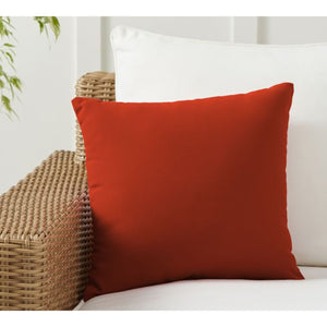 Sunbrella Terra Cotta Indoor/Outdoor Pillow Cover with Pillow Insert Home Decorative Red Pillow Cover with Zipper