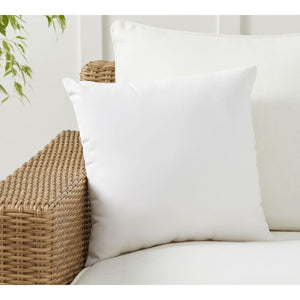 Sunbrella Canvas White Indoor/Outdoor Pillow Cover with Pillow Insert Home Decorative Pillow Cover with Zipper