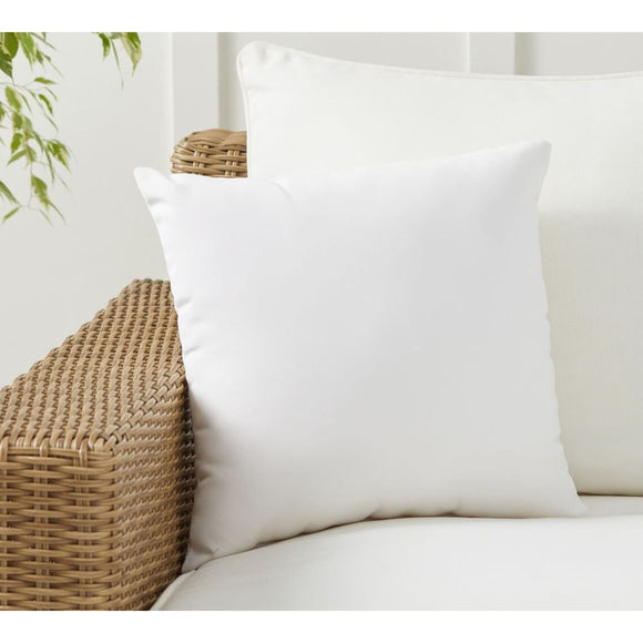 Sunbrella Canvas White Indoor/Outdoor Pillow Cover with Pillow Insert –  FoamRush